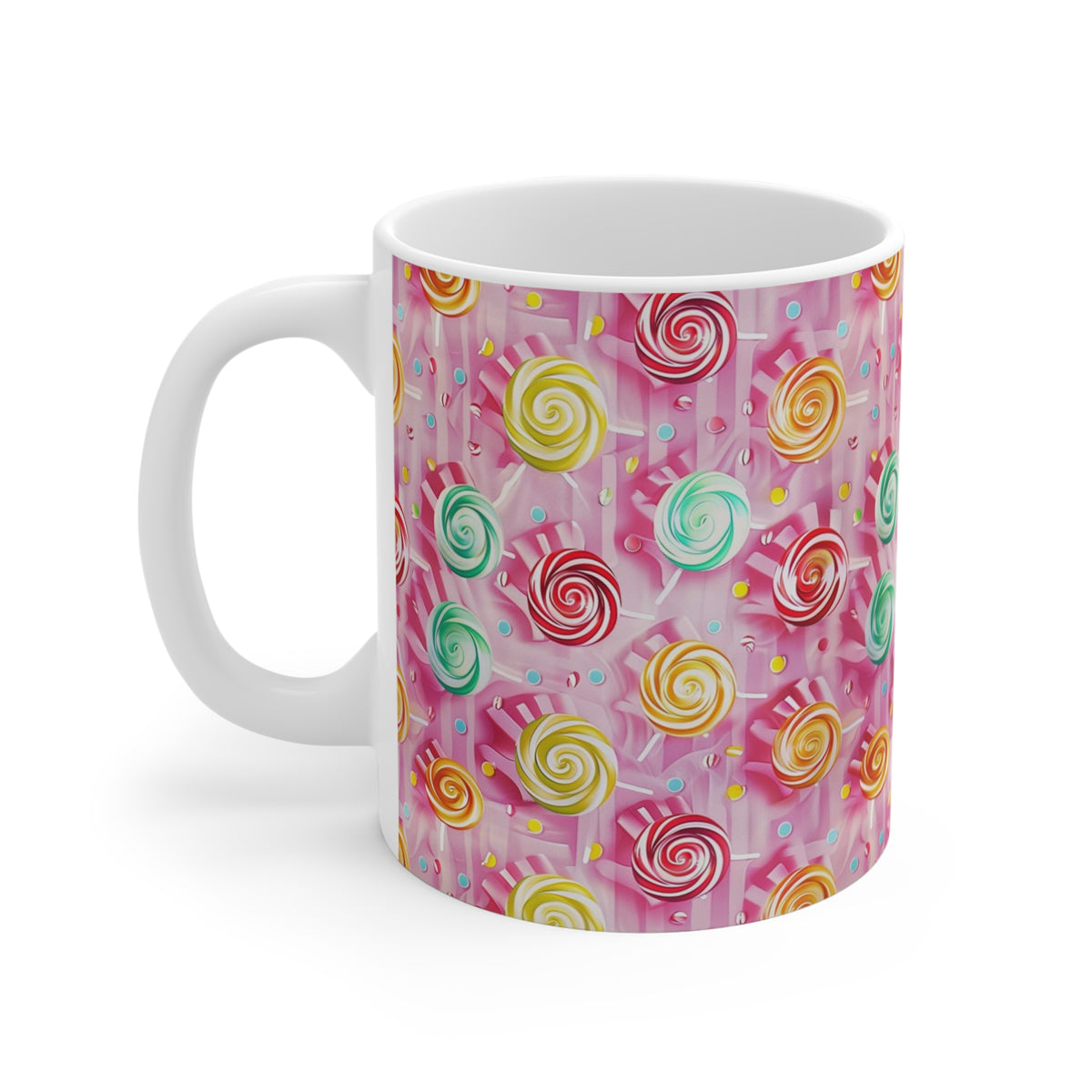 Colorful All-Over Candy Theme Coffee Mug Fun Ceramic Drinkware 258