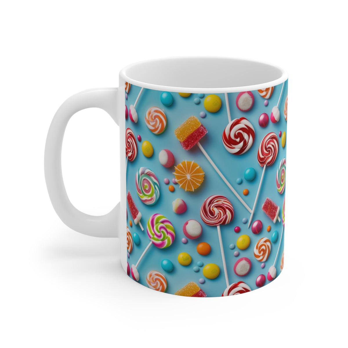 Colorful All-Over Candy Theme Coffee Mug Fun Ceramic Drinkware 130