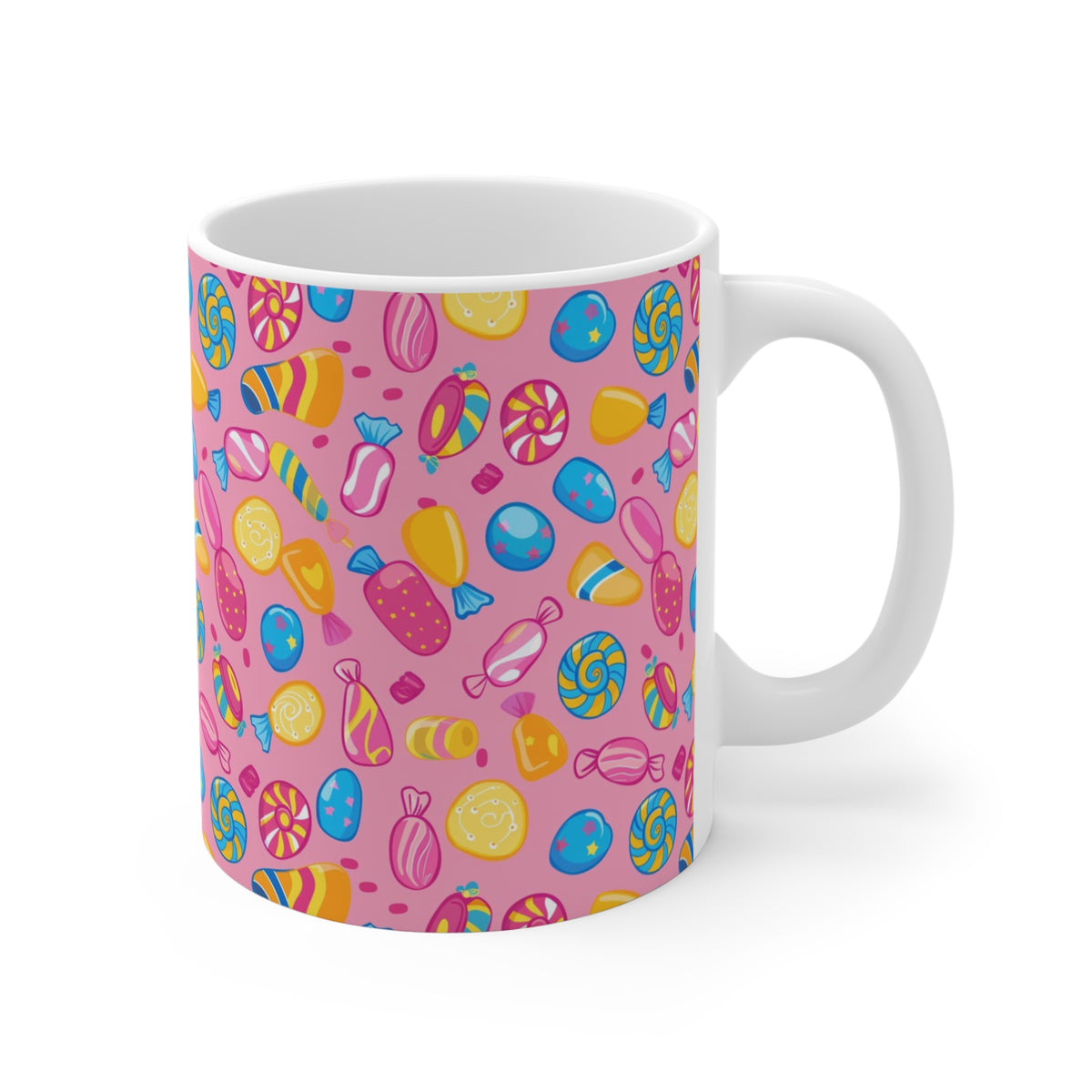 Colorful All-Over Candy Theme Coffee Mug Fun Ceramic Drinkware 453