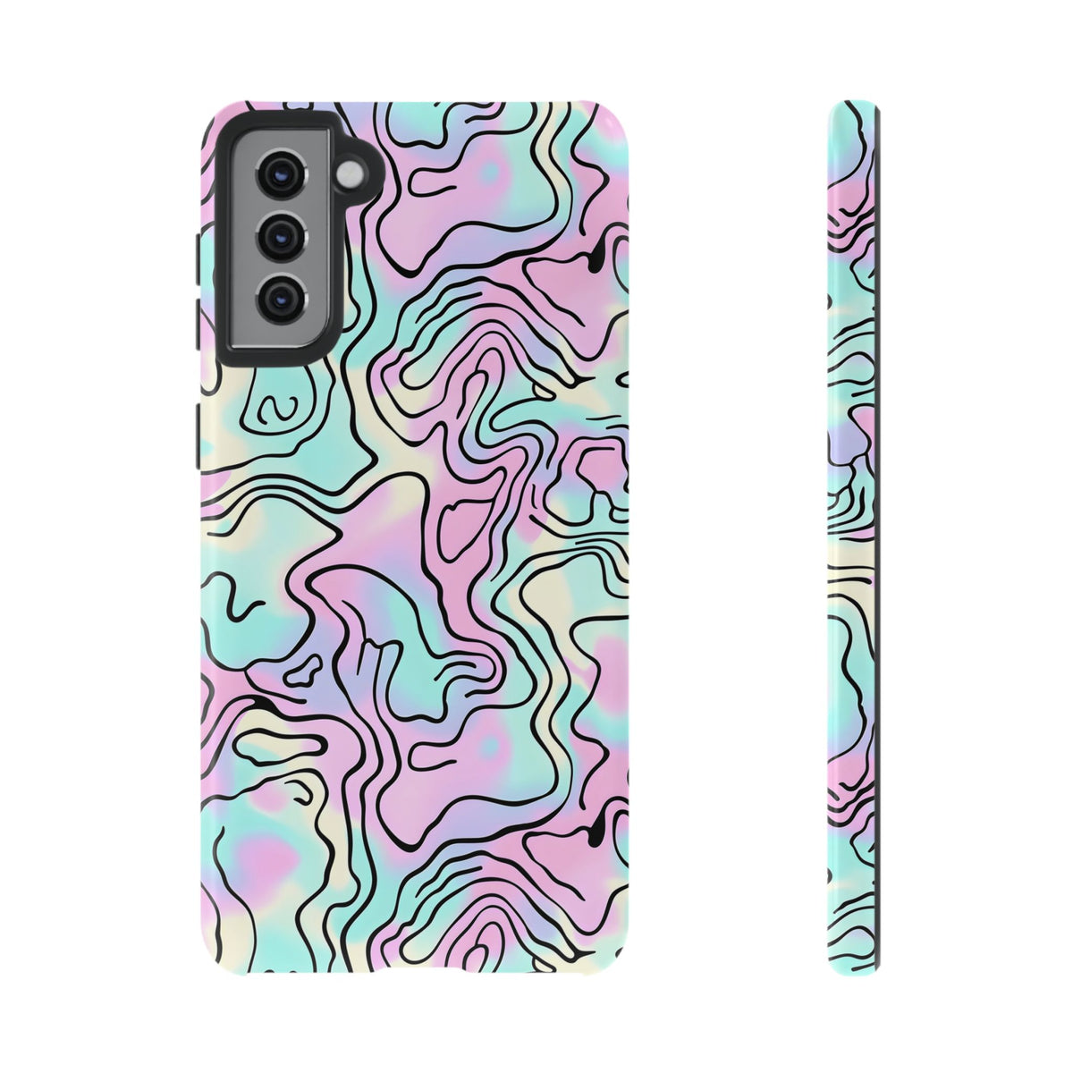 Abstract Pastel Waves and Wavy Lines Phone Case – Elegant and Modern Phone Cover