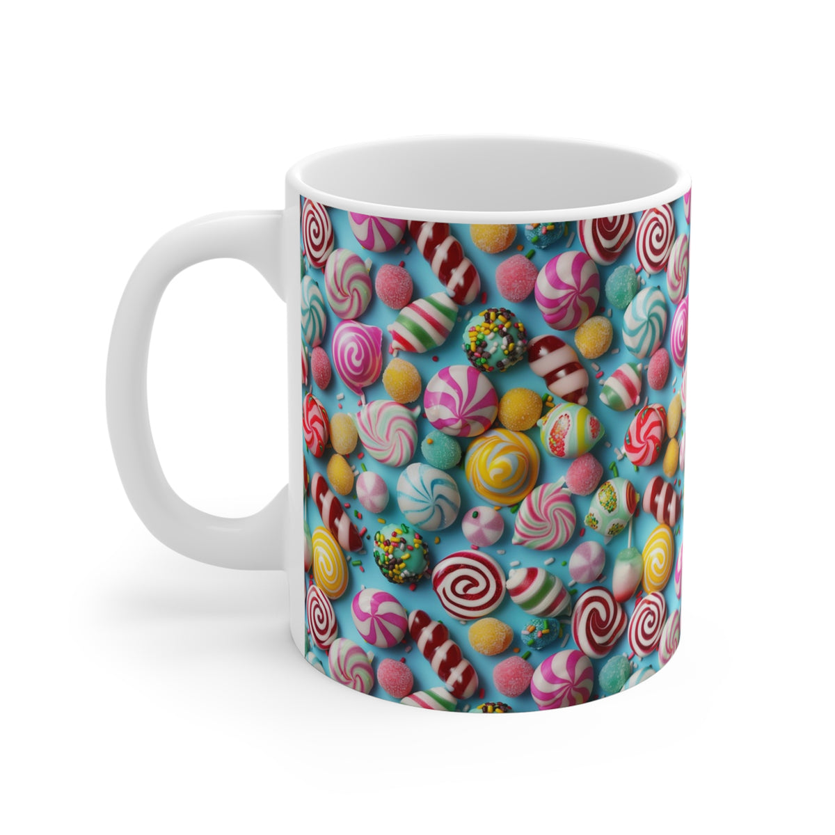 Colorful All-Over Candy Theme Coffee Mug Fun Ceramic Drinkware 402