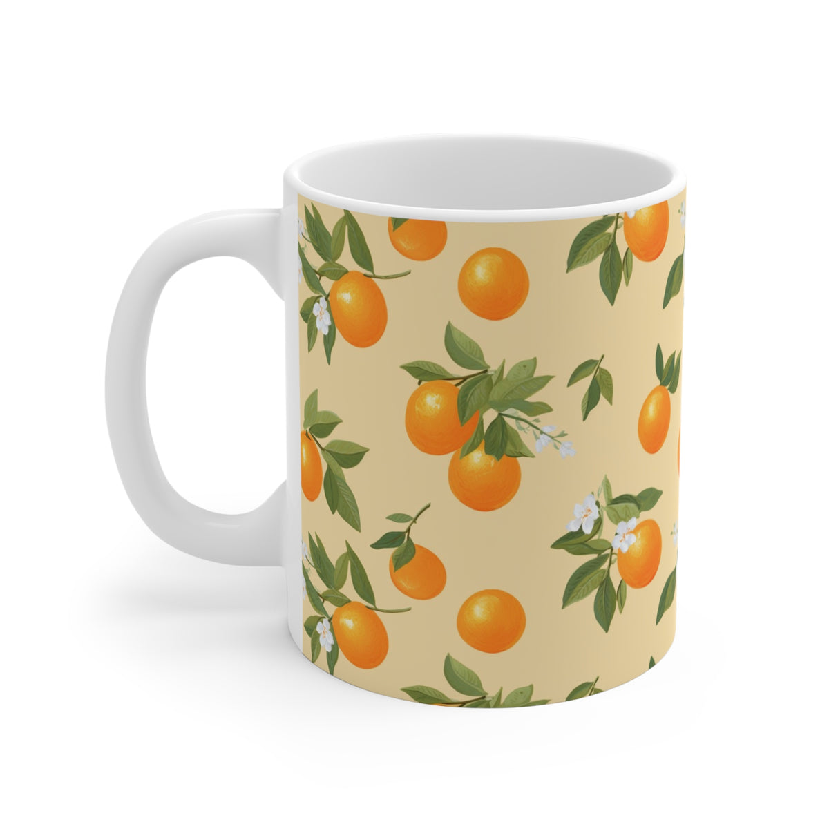 Vibrant Infinite Fruit Pattern Coffee Mug - Unique Ceramic Drinkware 874