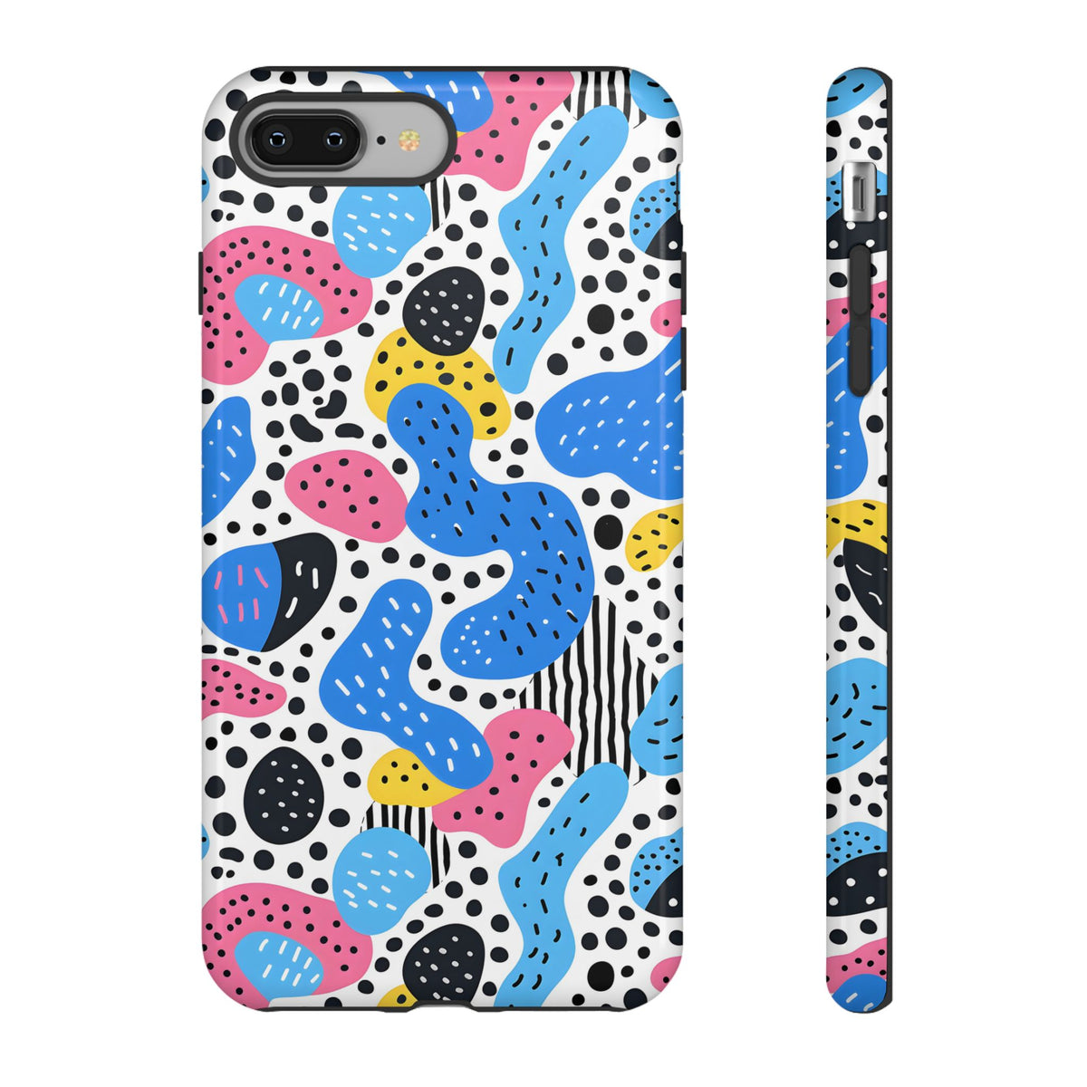 Abstract Baby Blue Memphis Design Phone Case – Sleek and Contemporary Artistry 2