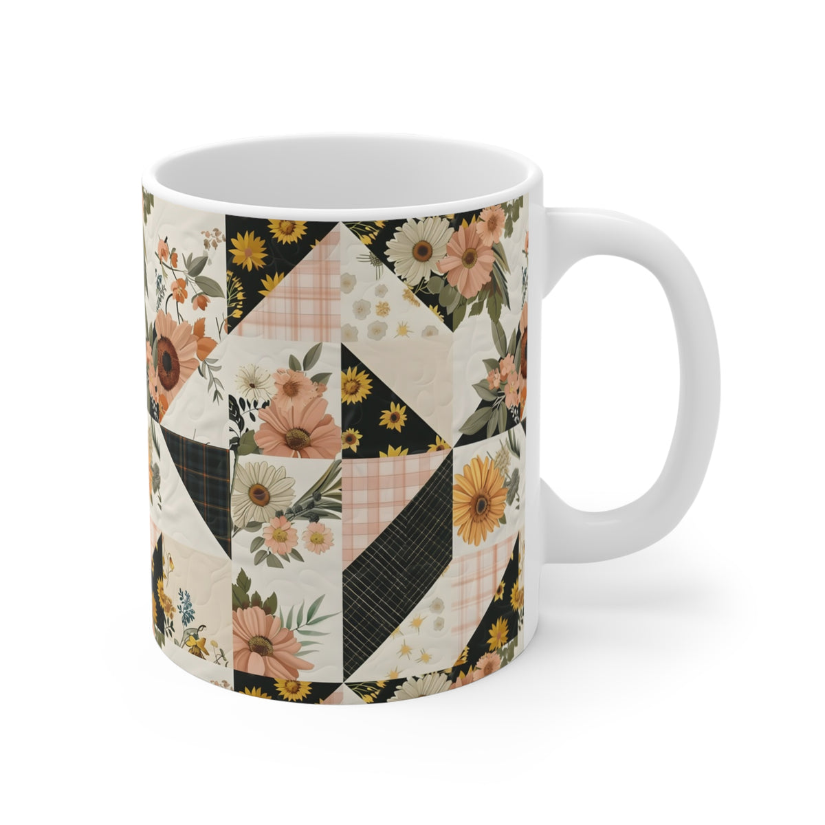 Farmhouse Patchwork Pastel Quilt Pattern Coffee Cup  (20)