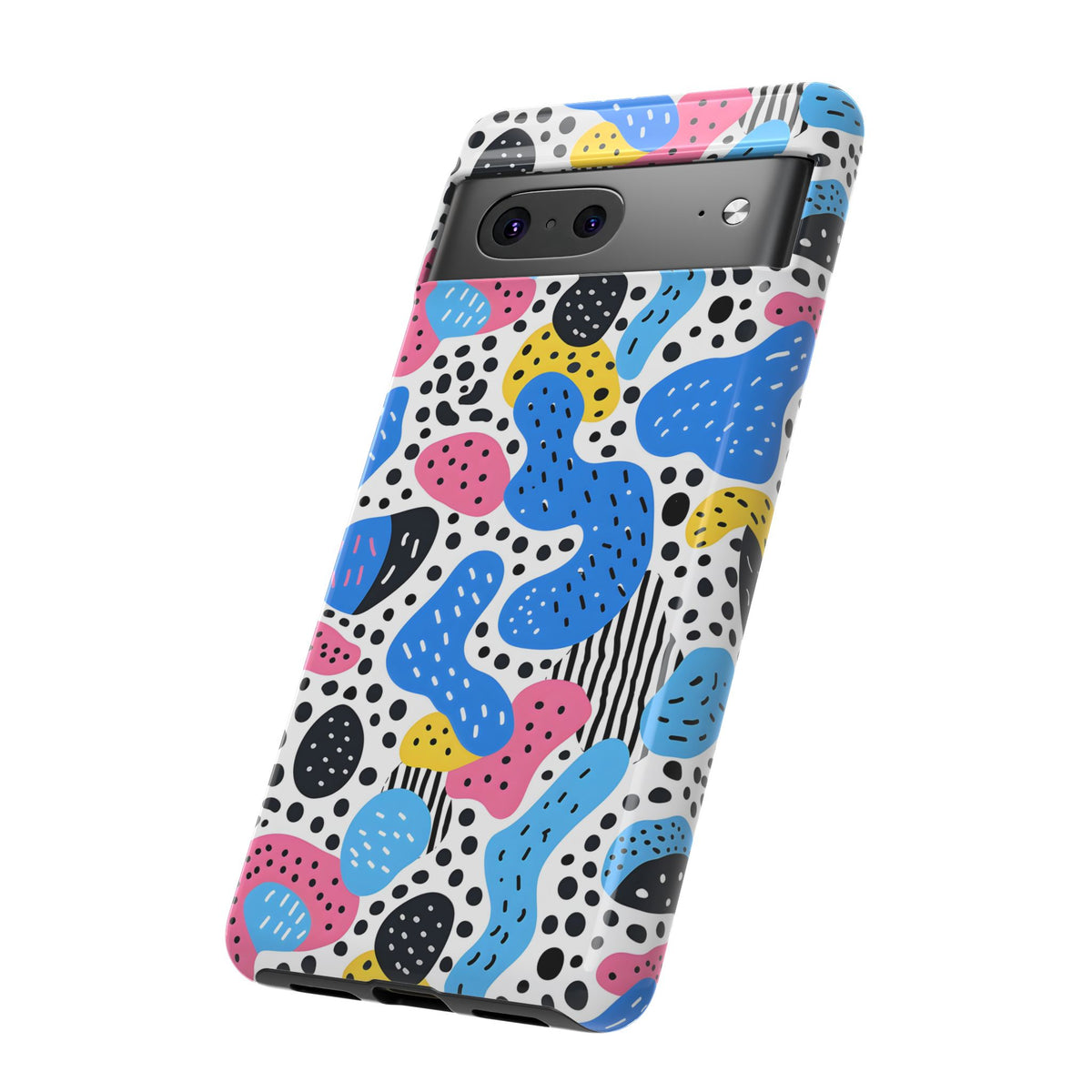 Abstract Baby Blue Memphis Design Phone Case – Sleek and Contemporary Artistry 2