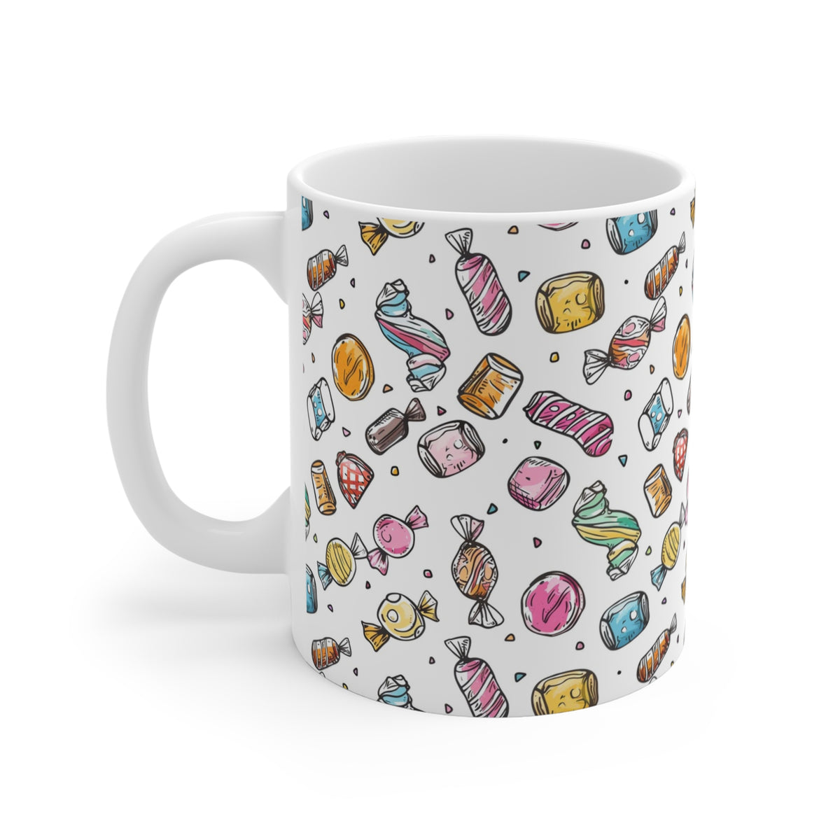 Colorful All-Over Candy Theme Coffee Mug Fun Ceramic Drinkware 313