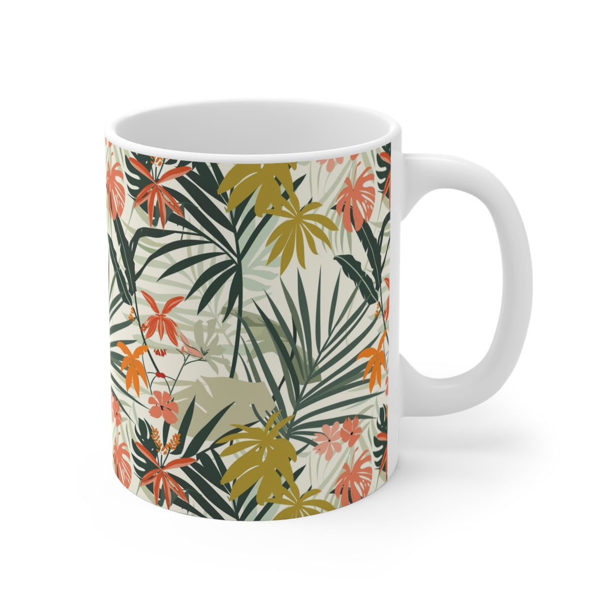 Endless Forest Pattern Coffee Mug - Nature-Inspired Ceramic Drinkware 013