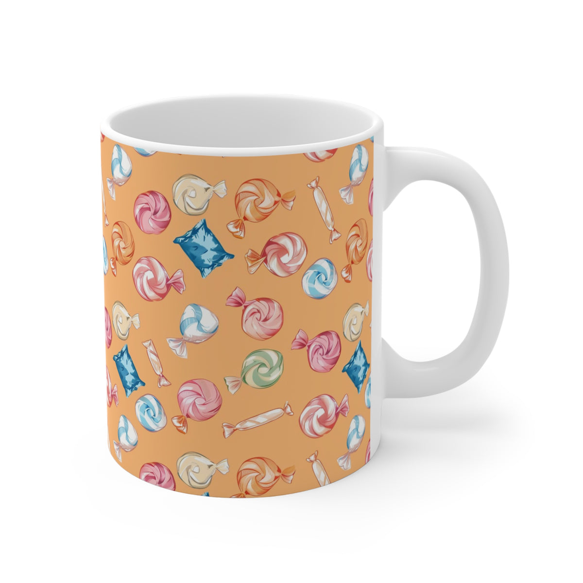 Colorful All-Over Candy Theme Coffee Mug Fun Ceramic Drinkware 315