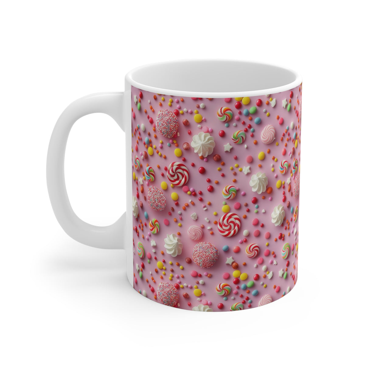 Colorful All-Over Candy Theme Coffee Mug Fun Ceramic Drinkware 097