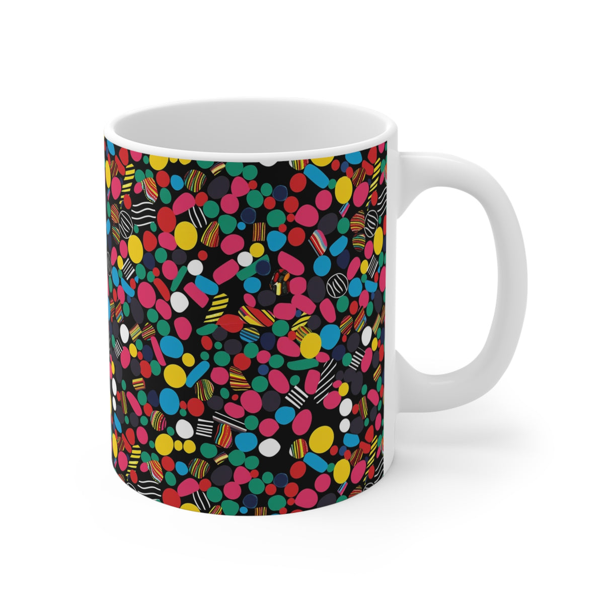 Colorful All-Over Candy Theme Coffee Mug Fun Ceramic Drinkware 198