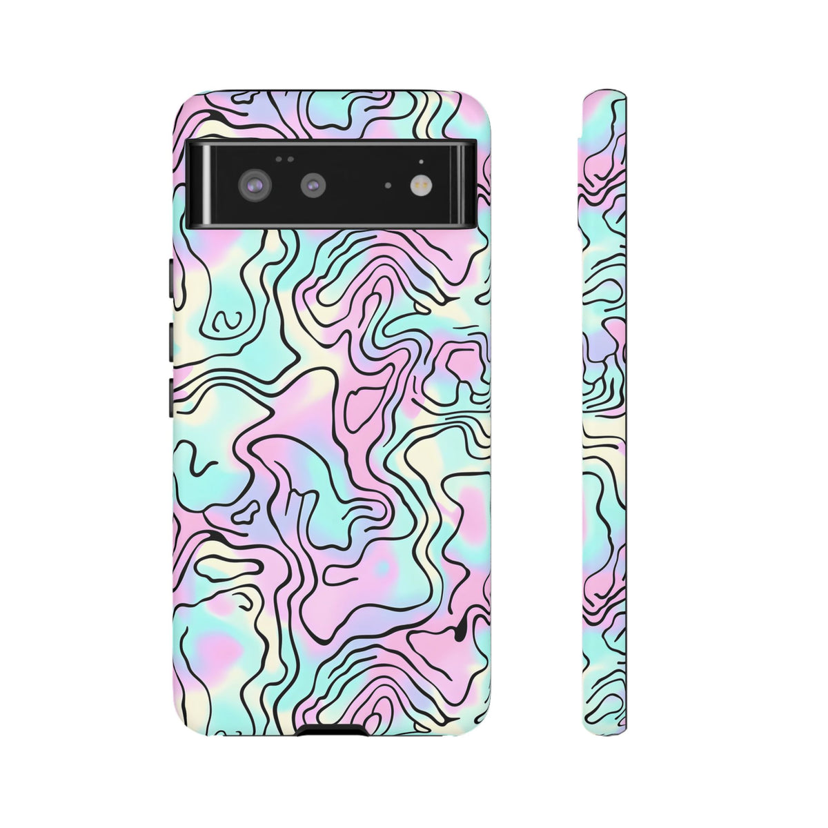 Abstract Pastel Waves and Wavy Lines Phone Case – Elegant and Modern Phone Cover