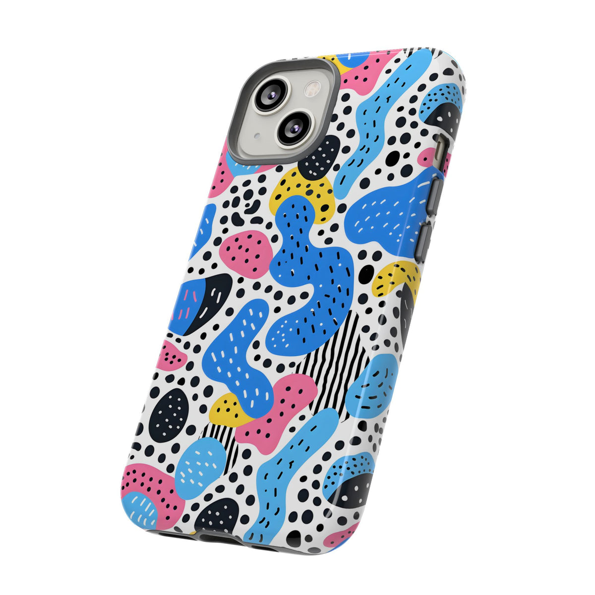 Abstract Baby Blue Memphis Design Phone Case – Sleek and Contemporary Artistry 2