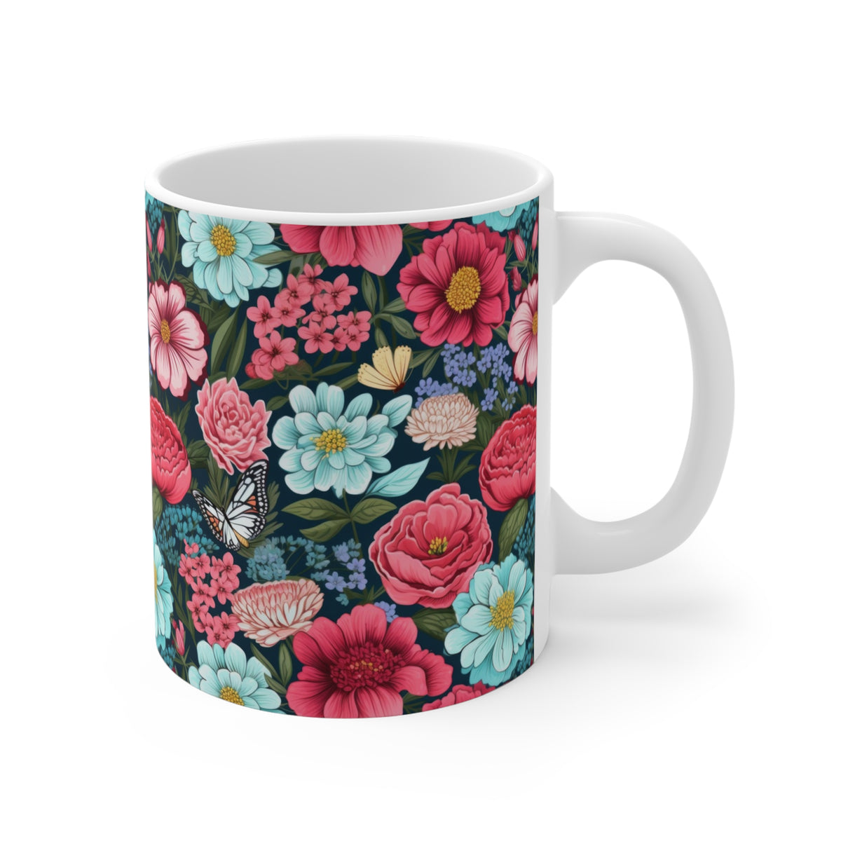 Floral Garden Pattern Coffee Mug – A Must-Have for Nature Enthusiasts    (3)