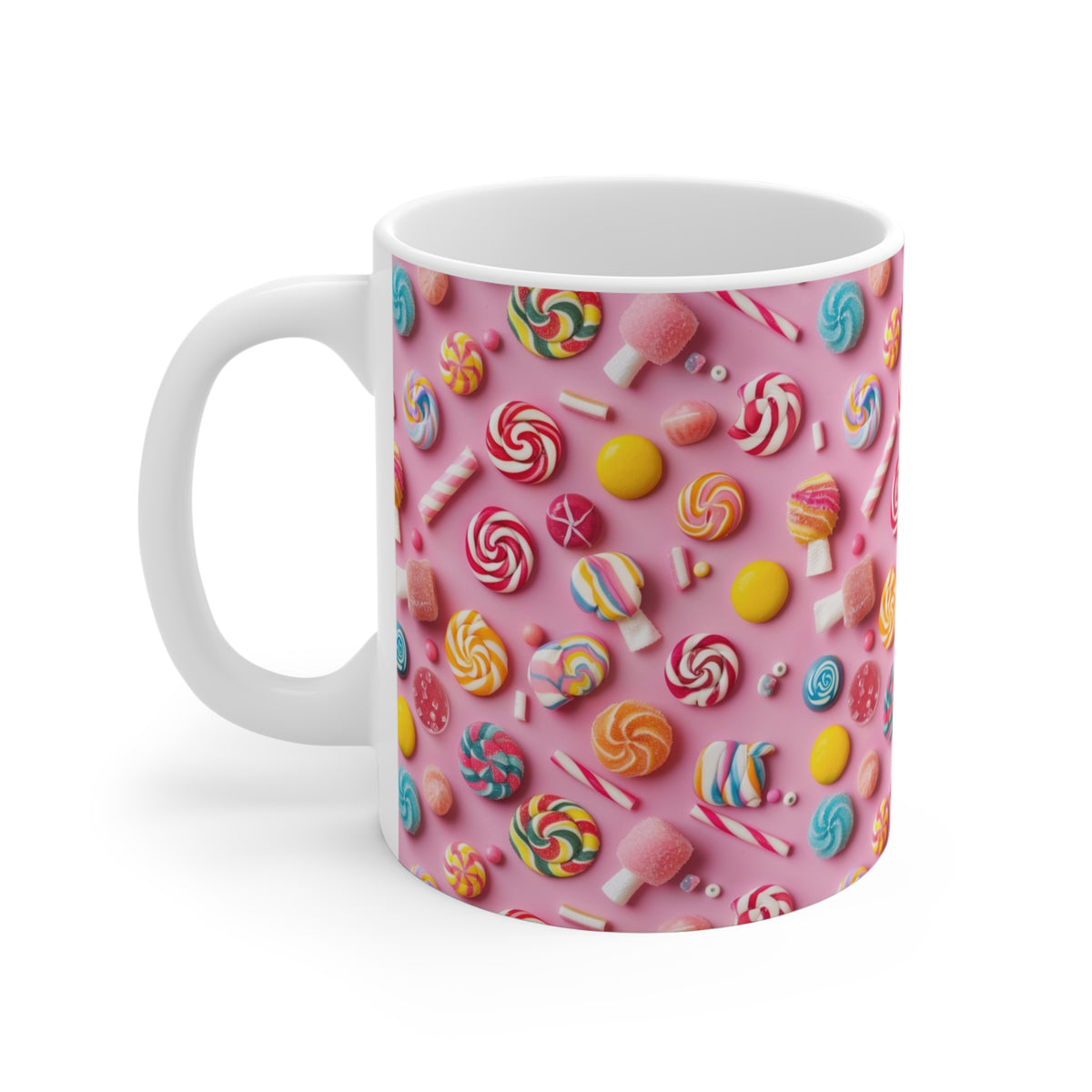 Colorful All-Over Candy Theme Coffee Mug Fun Ceramic Drinkware 206