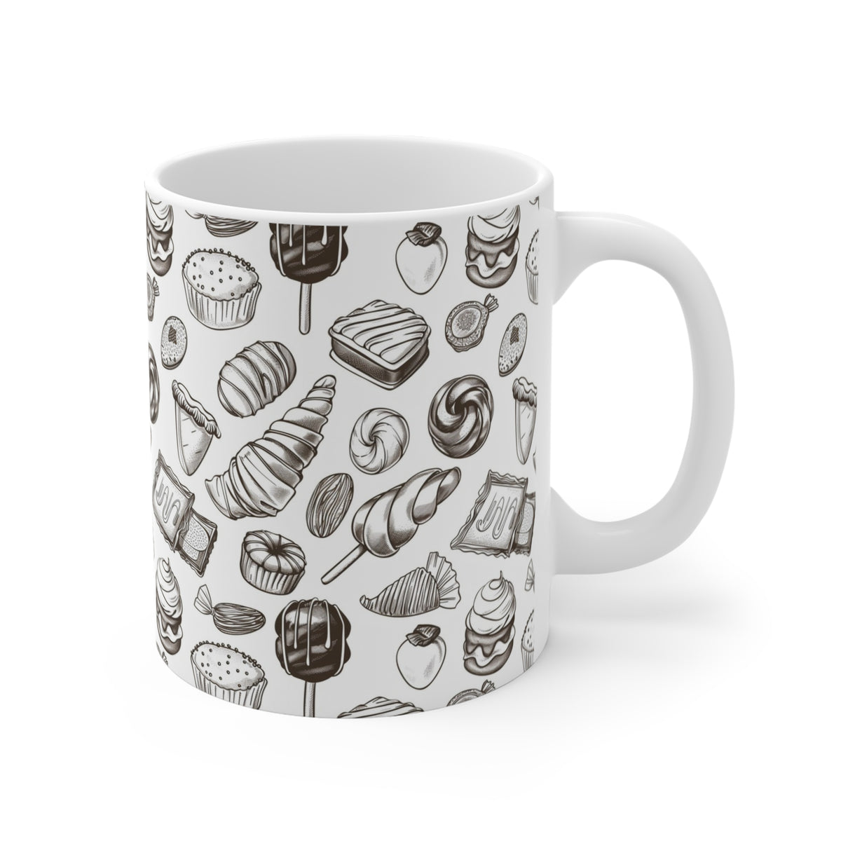 Colorful All-Over Candy Theme Coffee Mug Fun Ceramic Drinkware 438