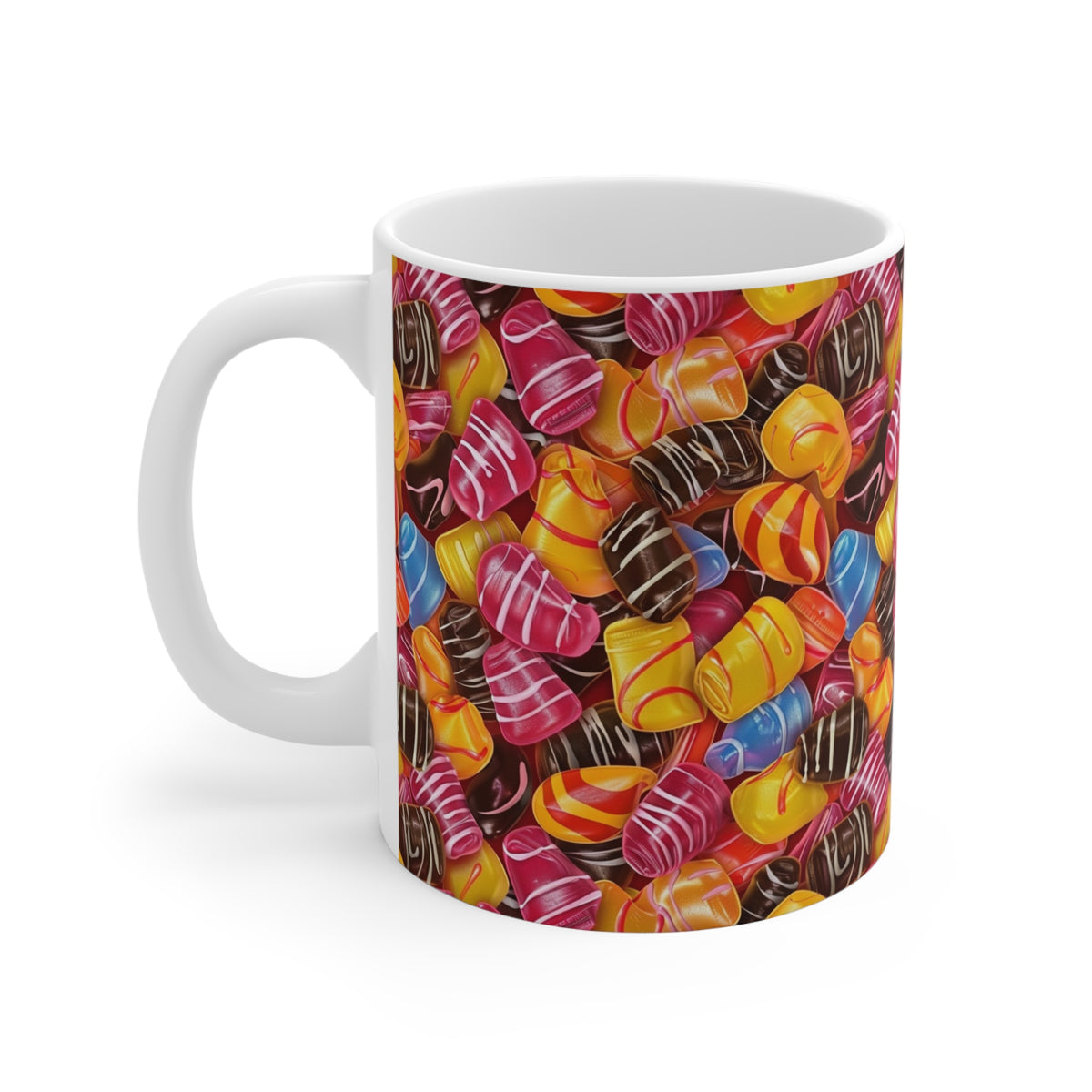 Colorful All-Over Candy Theme Coffee Mug Fun Ceramic Drinkware 484