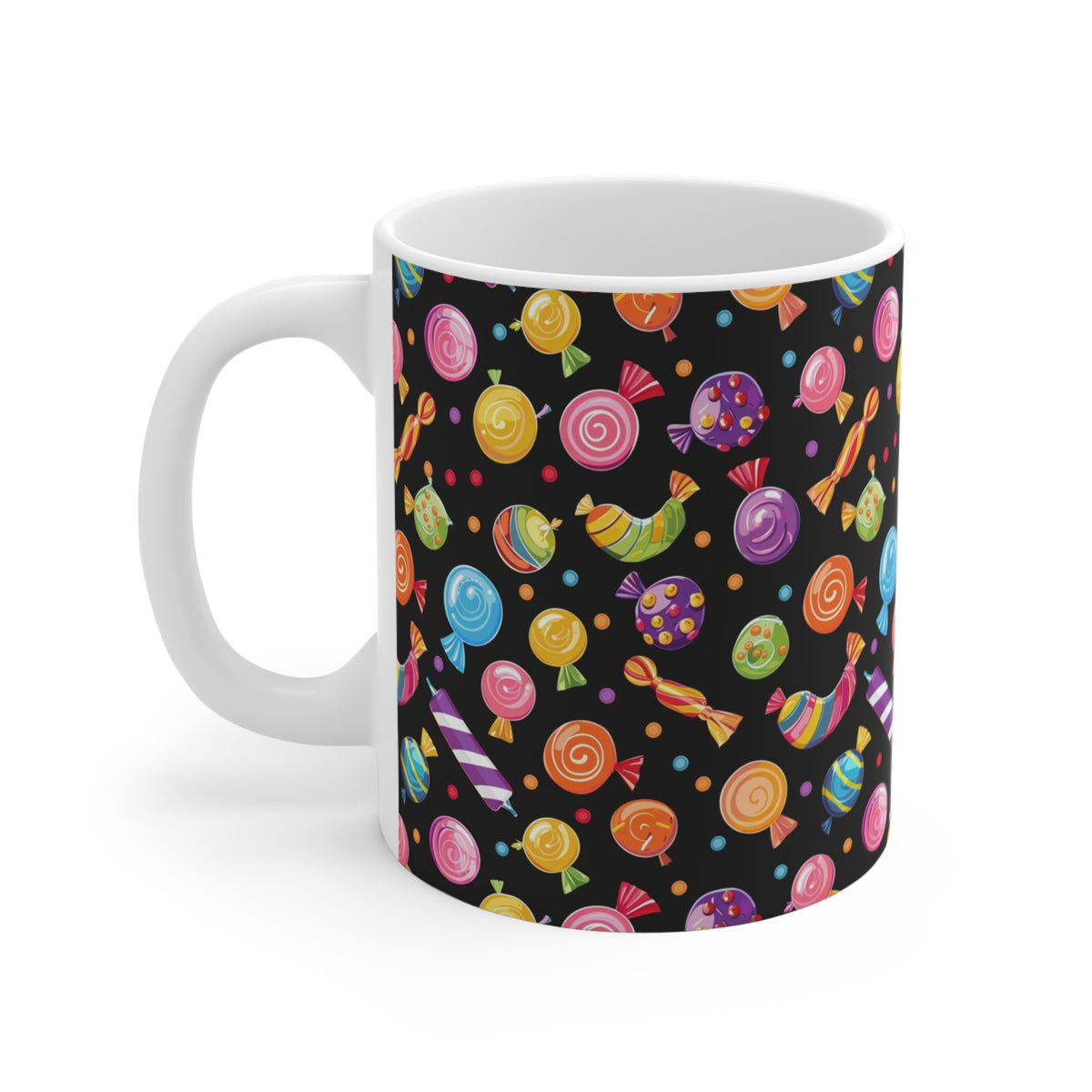 Colorful All-Over Candy Theme Coffee Mug Fun Ceramic Drinkware 299