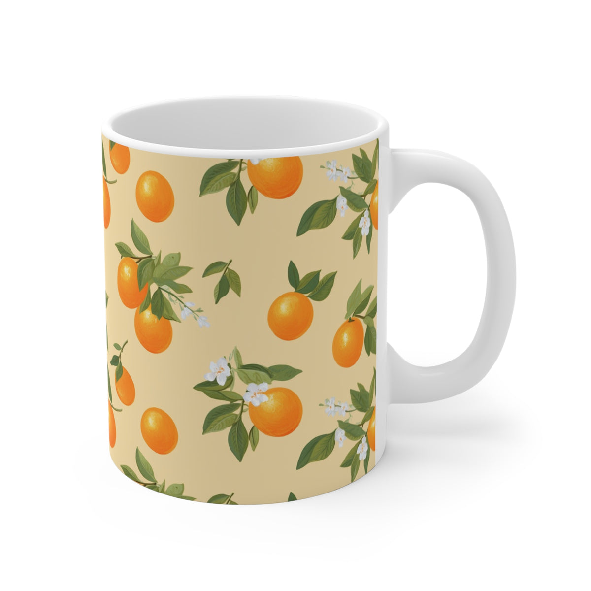 Vibrant Infinite Fruit Pattern Coffee Mug - Unique Ceramic Drinkware 874