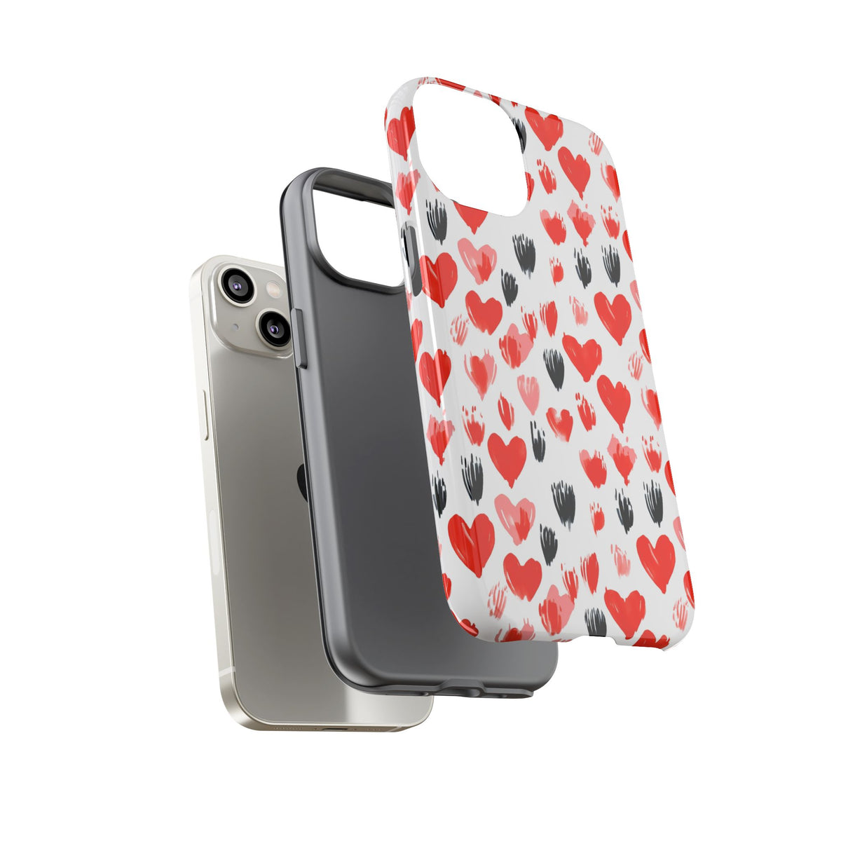 Heart Pattern Phone Case – Stylish & Loving Design for Your Device 366