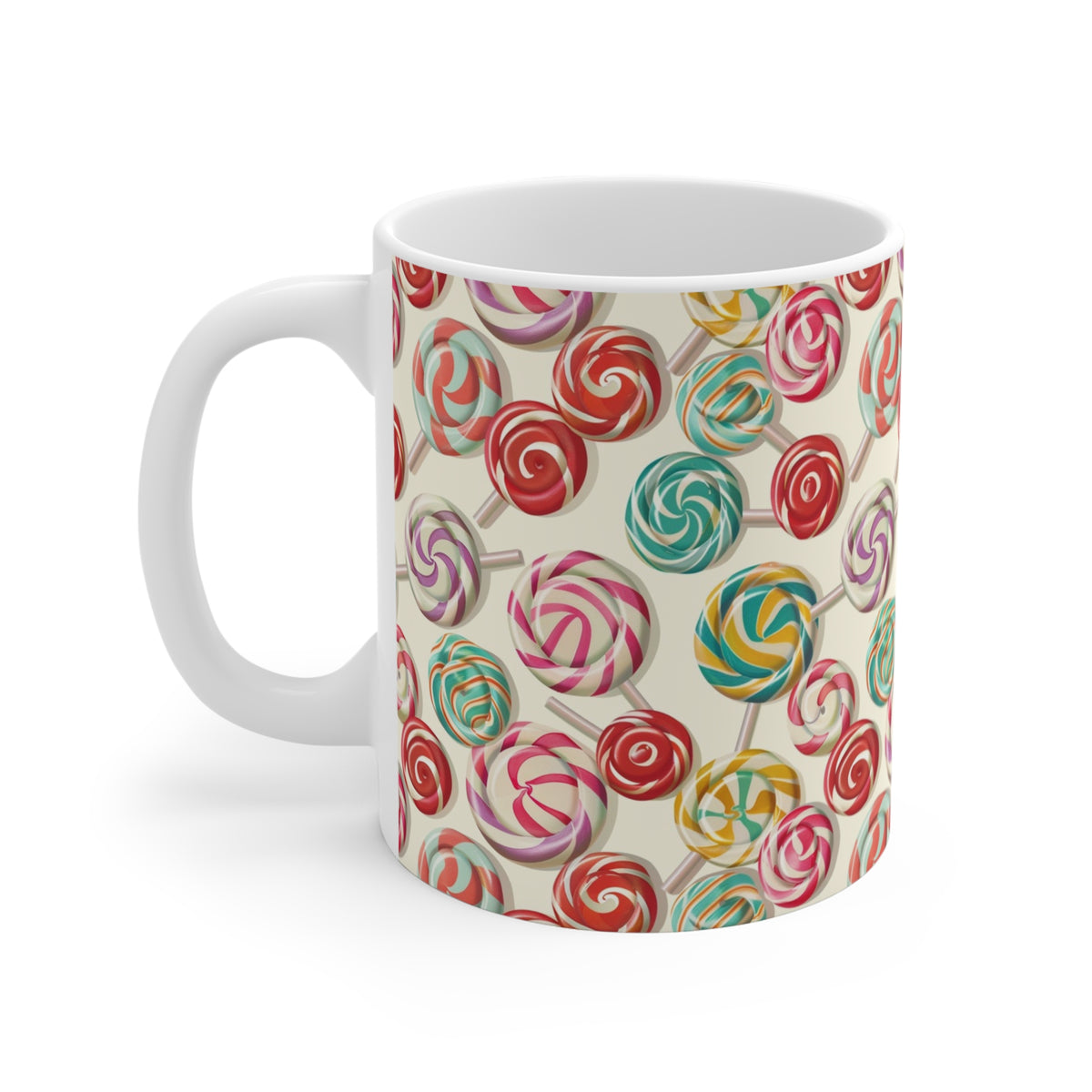 Colorful All-Over Candy Theme Coffee Mug Fun Ceramic Drinkware 490