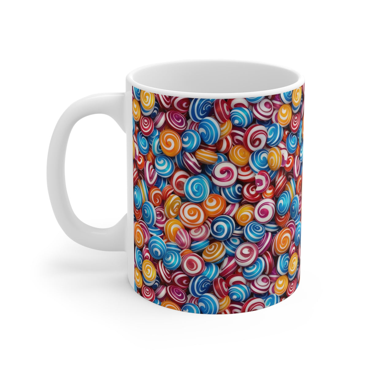 Colorful All-Over Candy Theme Coffee Mug Fun Ceramic Drinkware 030