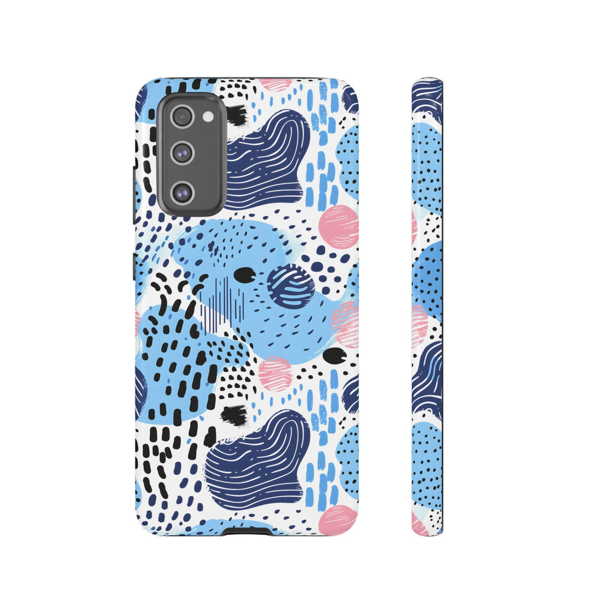 Abstract Baby Blue Memphis Design Phone Case – Sleek and Contemporary Artistry 3