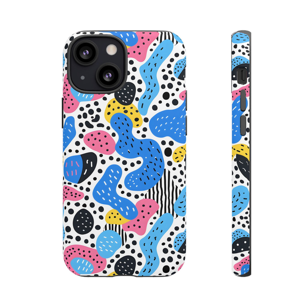 Abstract Baby Blue Memphis Design Phone Case – Sleek and Contemporary Artistry 2