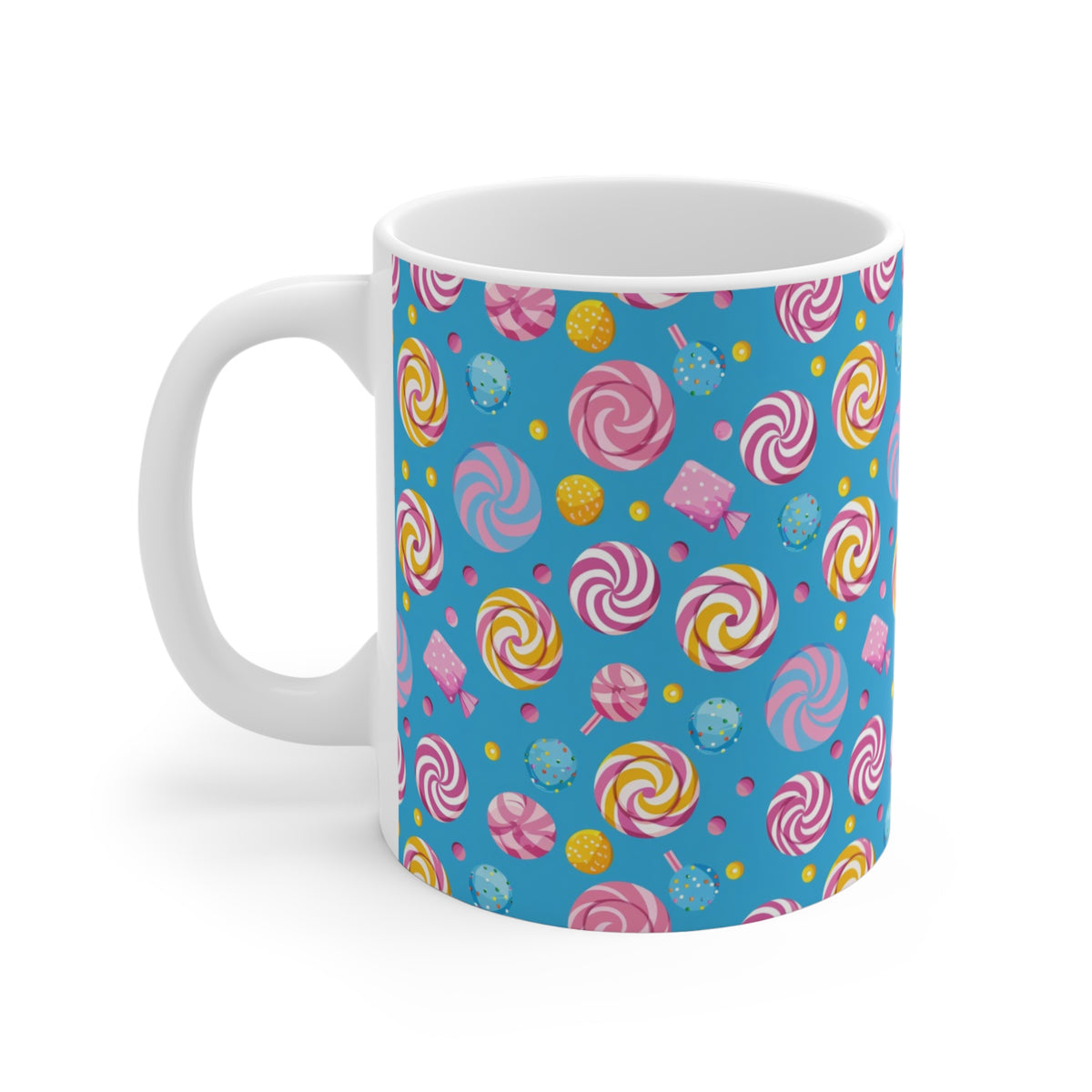 Colorful All-Over Candy Theme Coffee Mug Fun Ceramic Drinkware 409