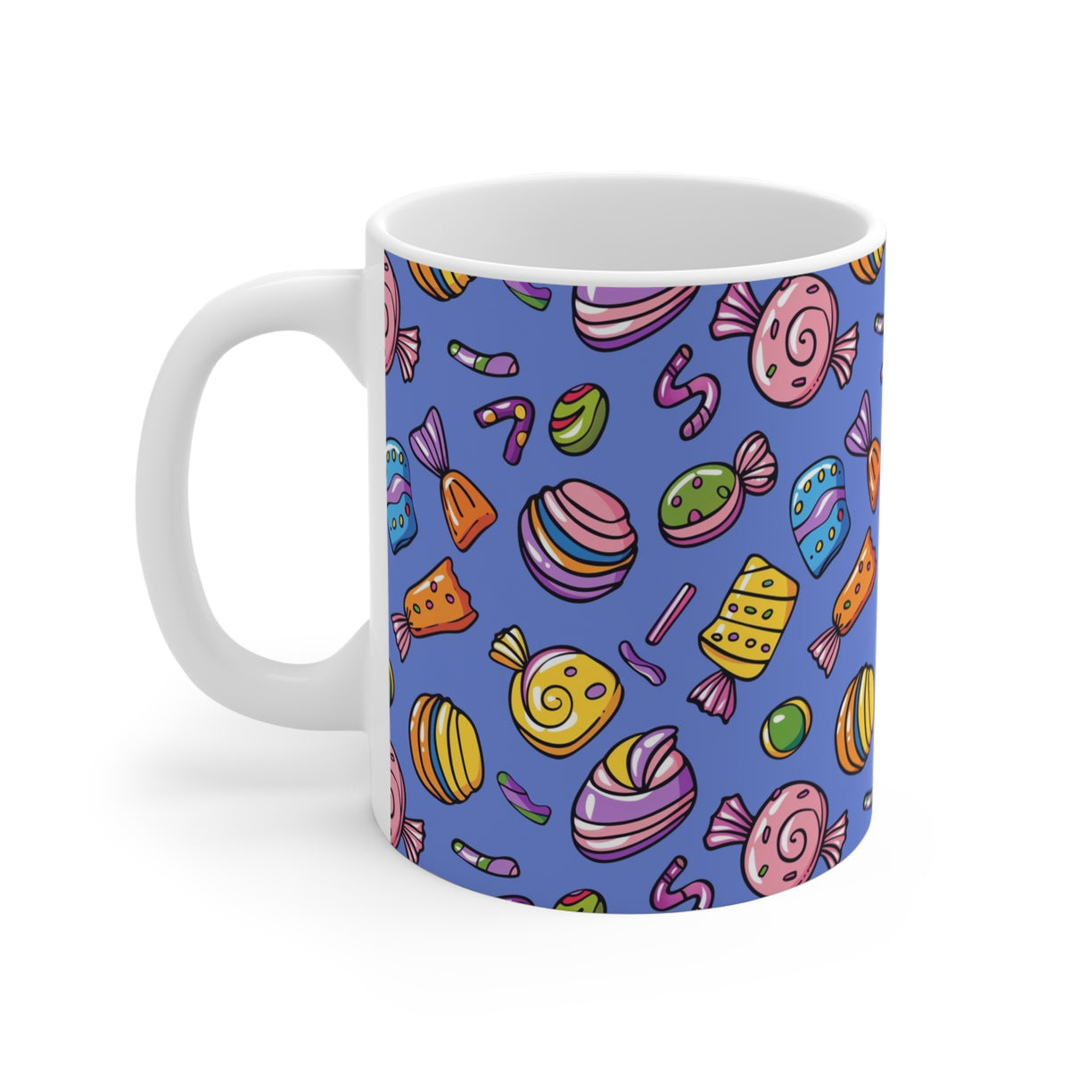 Colorful All-Over Candy Theme Coffee Mug Fun Ceramic Drinkware 339