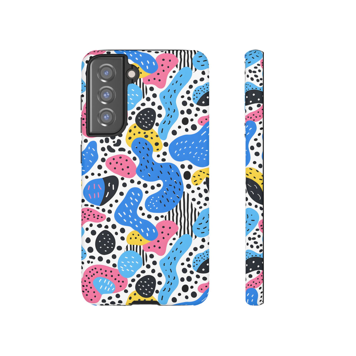 Abstract Baby Blue Memphis Design Phone Case – Sleek and Contemporary Artistry 2