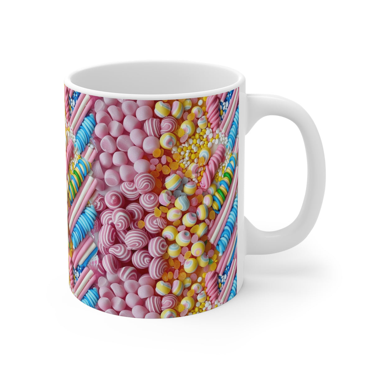 Colorful All-Over Candy Theme Coffee Mug Fun Ceramic Drinkware 455