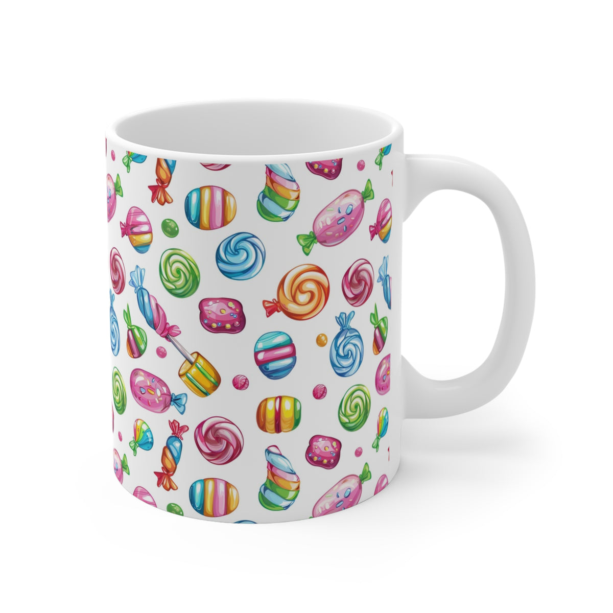 Colorful All-Over Candy Theme Coffee Mug Fun Ceramic Drinkware 004