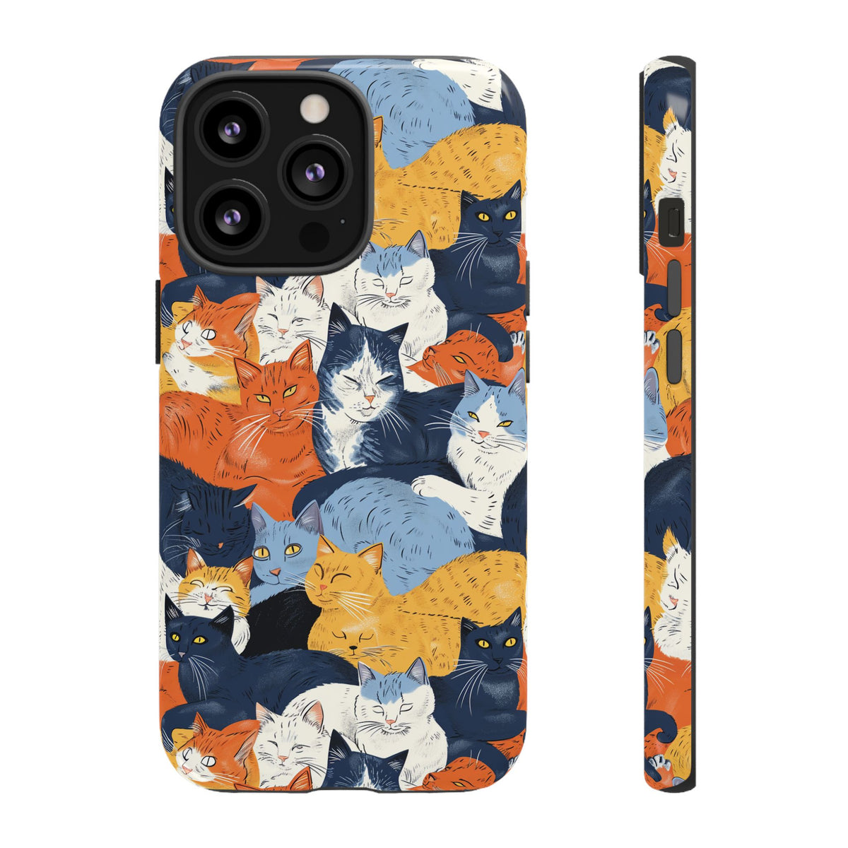 Seamless Cat Pattern Design Phone Case – Playful and Stylish Cat-Themed Phone Cover