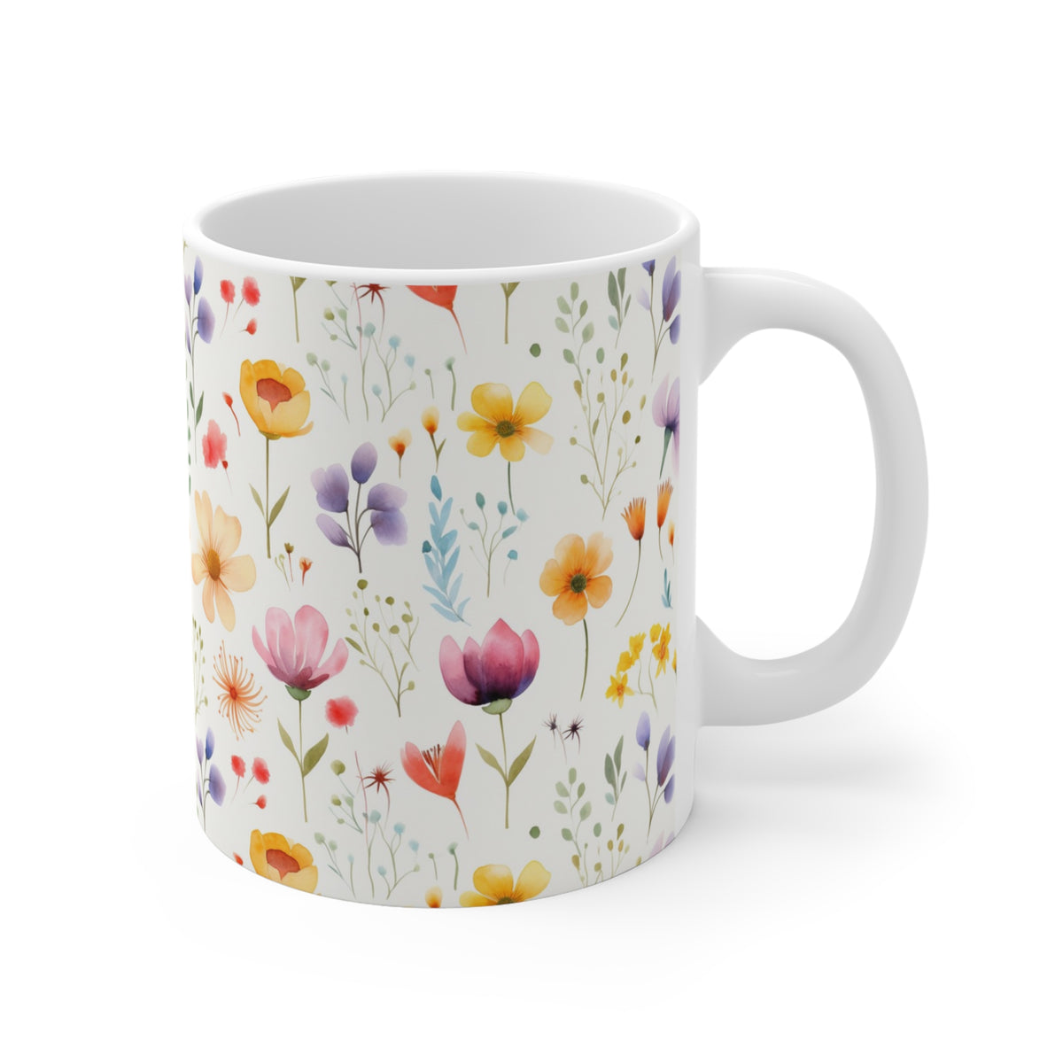 Various Watercolor Design All Over Coffee Mug – Unique Artistic Ceramic Coffee Cup 207