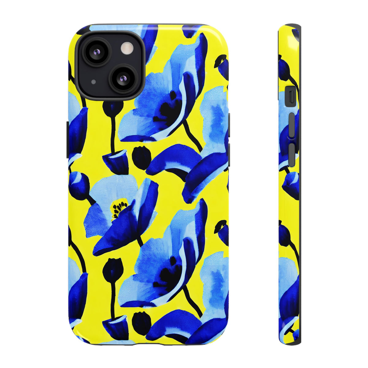 Vibrant Blue Floral Phone Case – A Perfect Fusion of Style and Protection