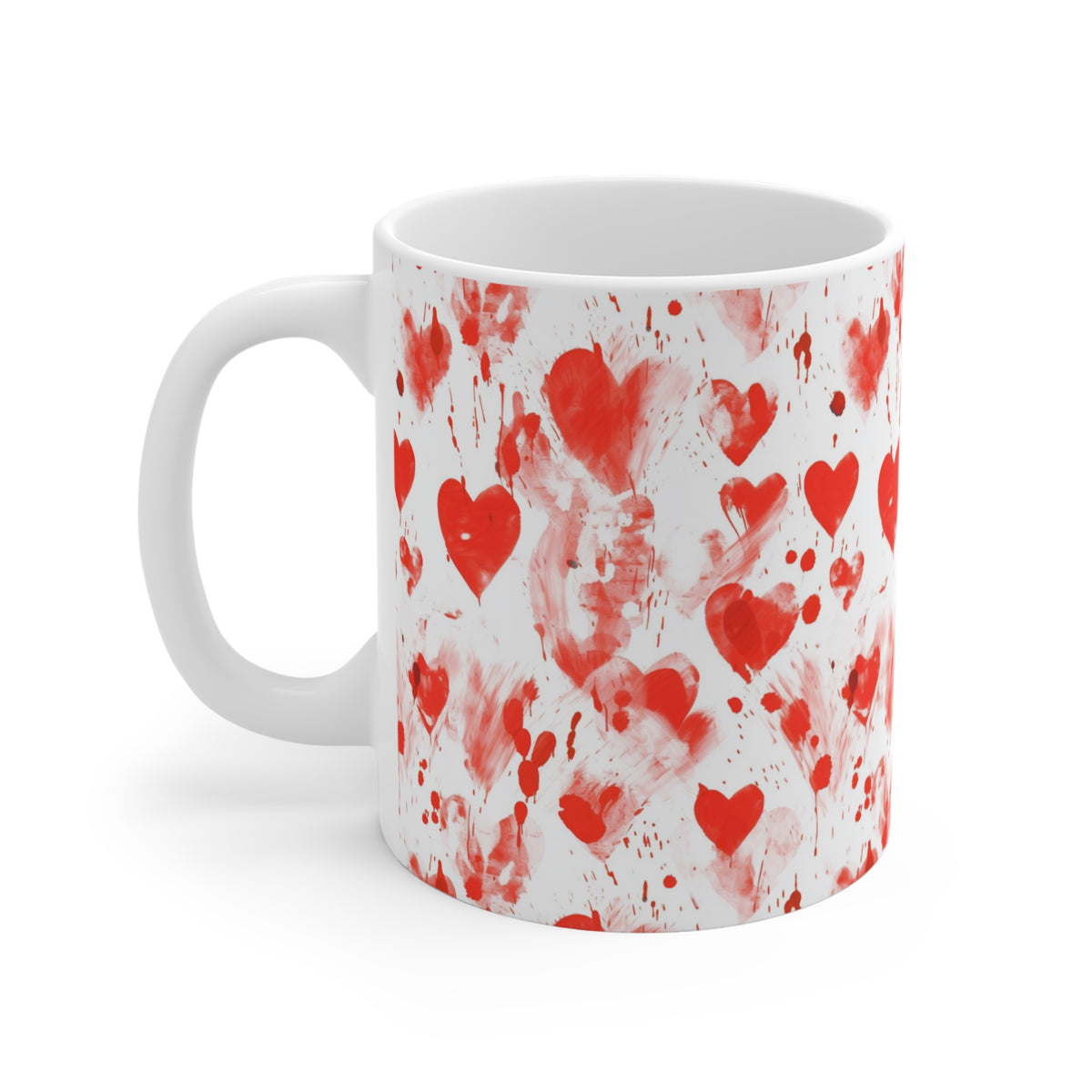 Colorful Heart Design Coffee Mug - Endless Love Pattern Ceramic Cup 746