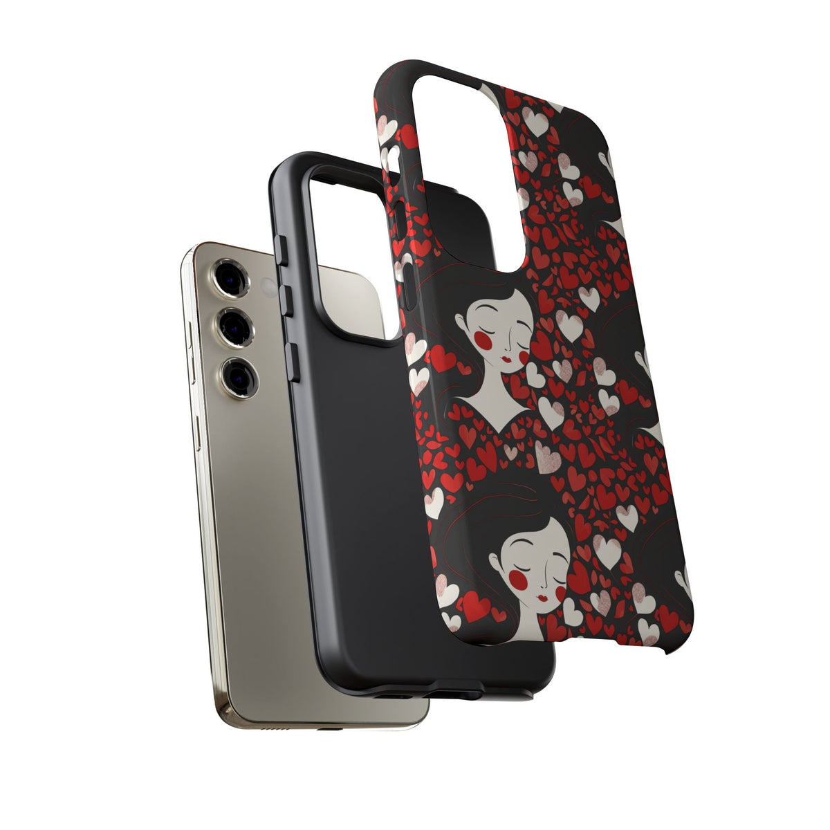 Heart Pattern Phone Case – Stylish & Loving Design for Your Device 232