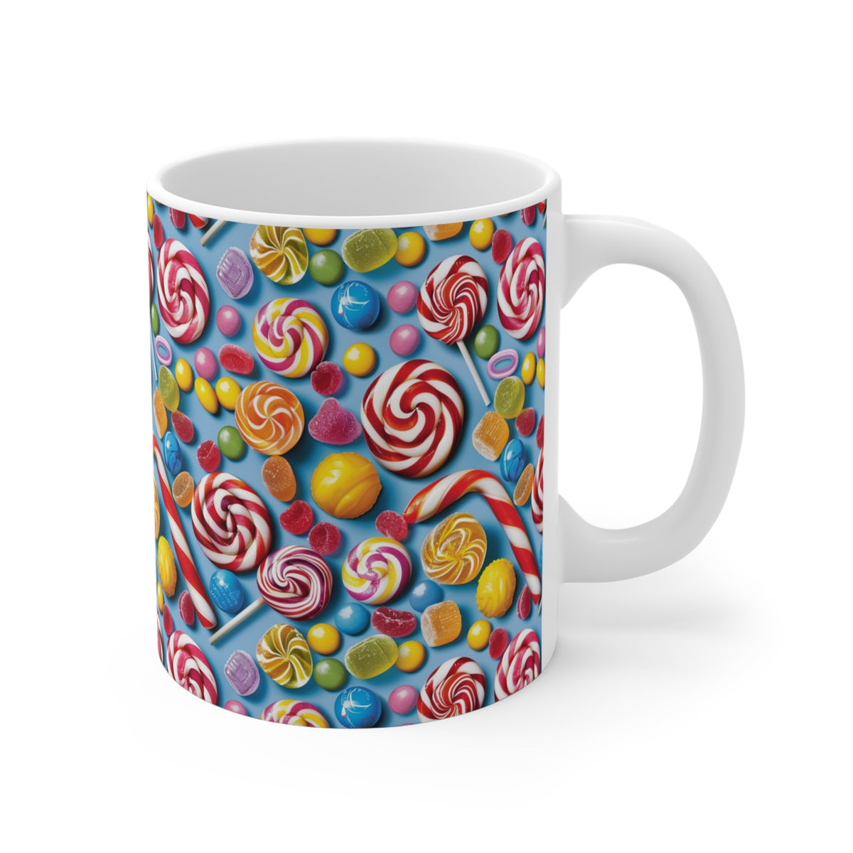 Colorful All-Over Candy Theme Coffee Mug Fun Ceramic Drinkware 227