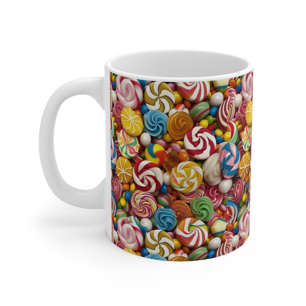 Colorful All-Over Candy Theme Coffee Mug Fun Ceramic Drinkware 364