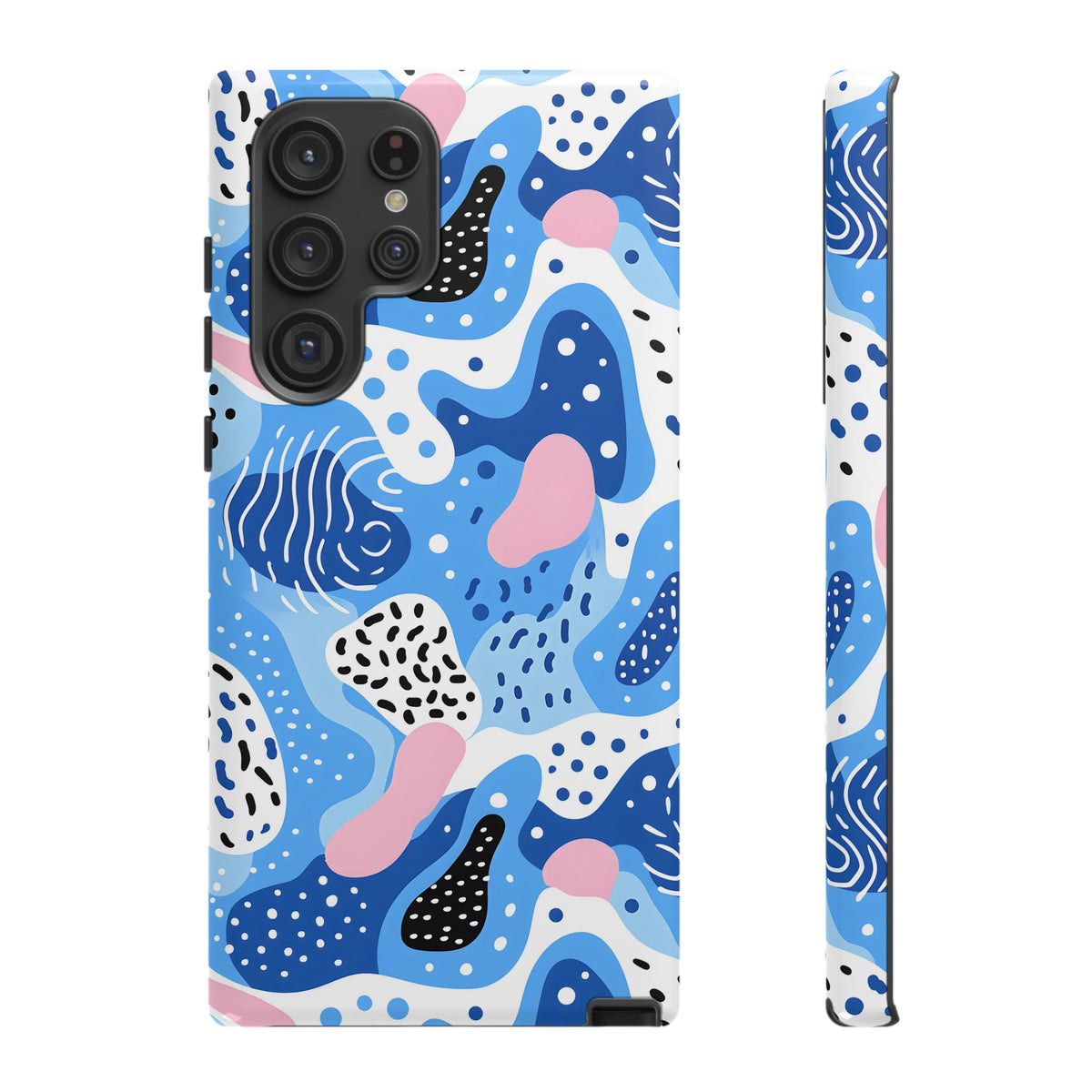 Abstract Baby Blue Memphis Design Phone Case – Sleek and Contemporary Artistry