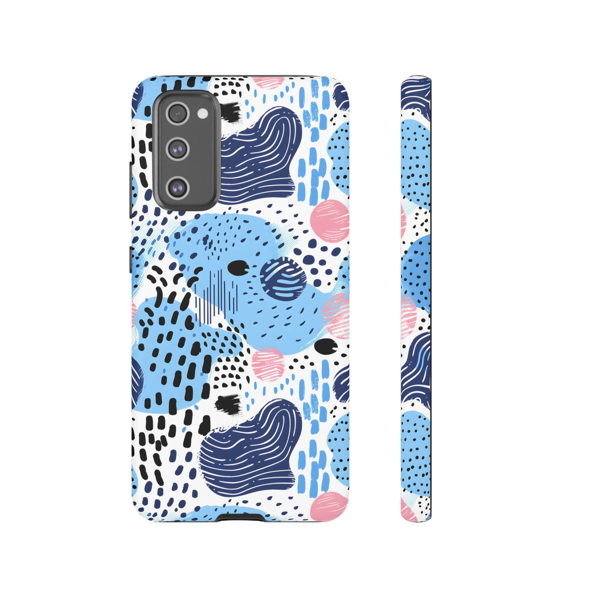 Abstract Baby Blue Memphis Design Phone Case – Sleek and Contemporary Artistry 3