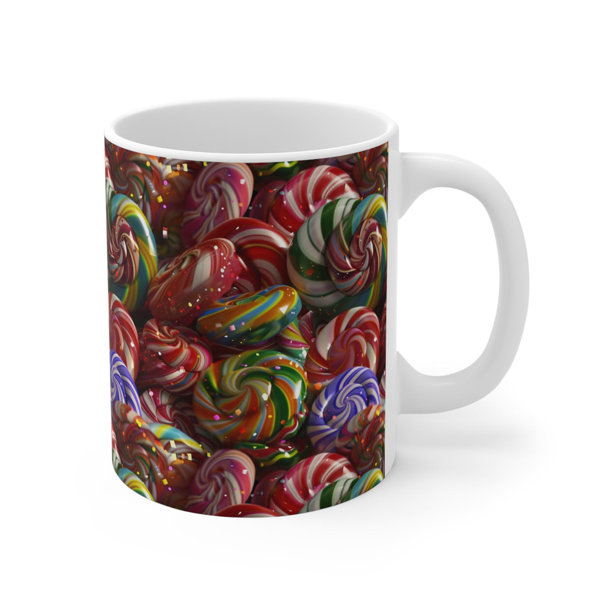 Colorful All-Over Candy Theme Coffee Mug Fun Ceramic Drinkware 351