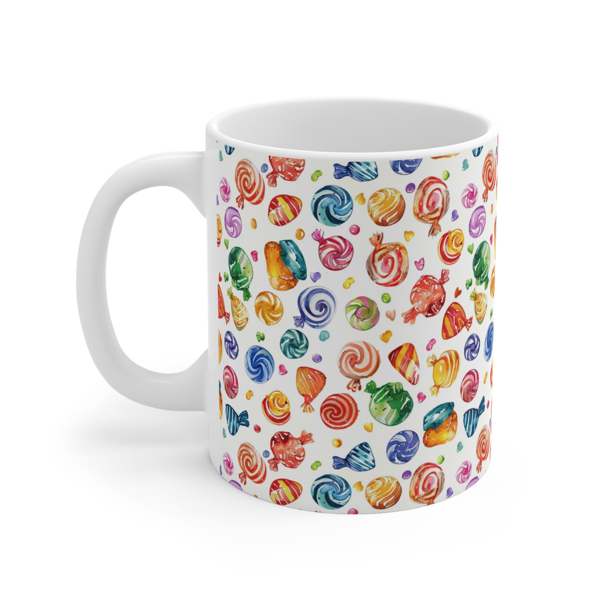 Colorful All-Over Candy Theme Coffee Mug Fun Ceramic Drinkware 113