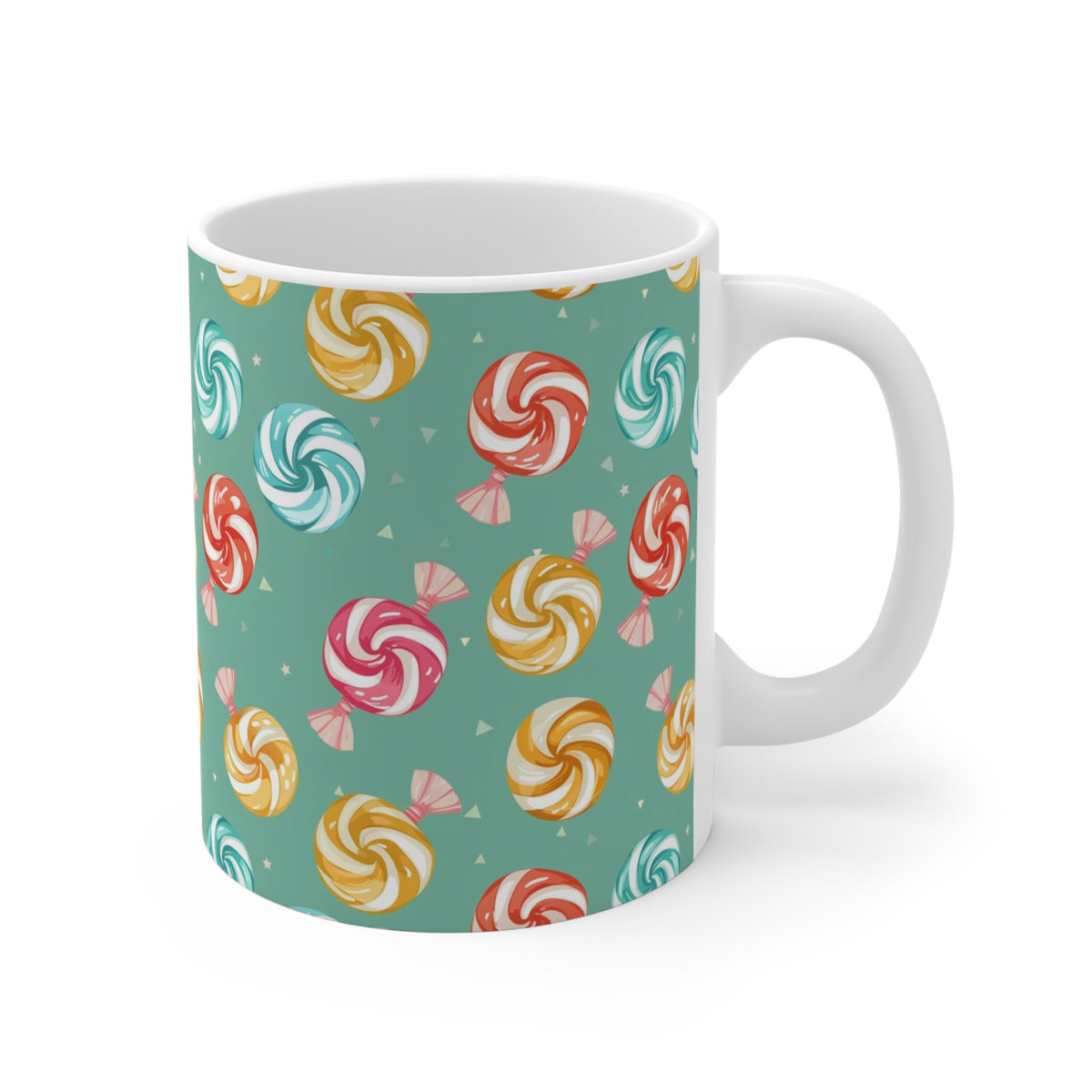 Colorful All-Over Candy Theme Coffee Mug Fun Ceramic Drinkware 149