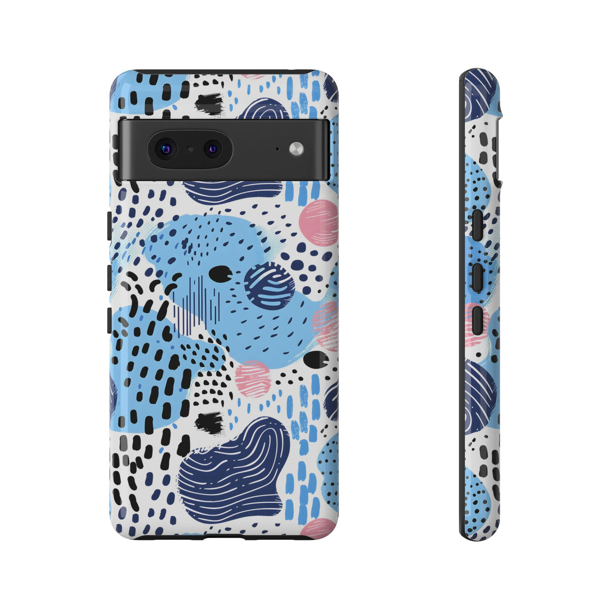 Abstract Baby Blue Memphis Design Phone Case – Sleek and Contemporary Artistry 3