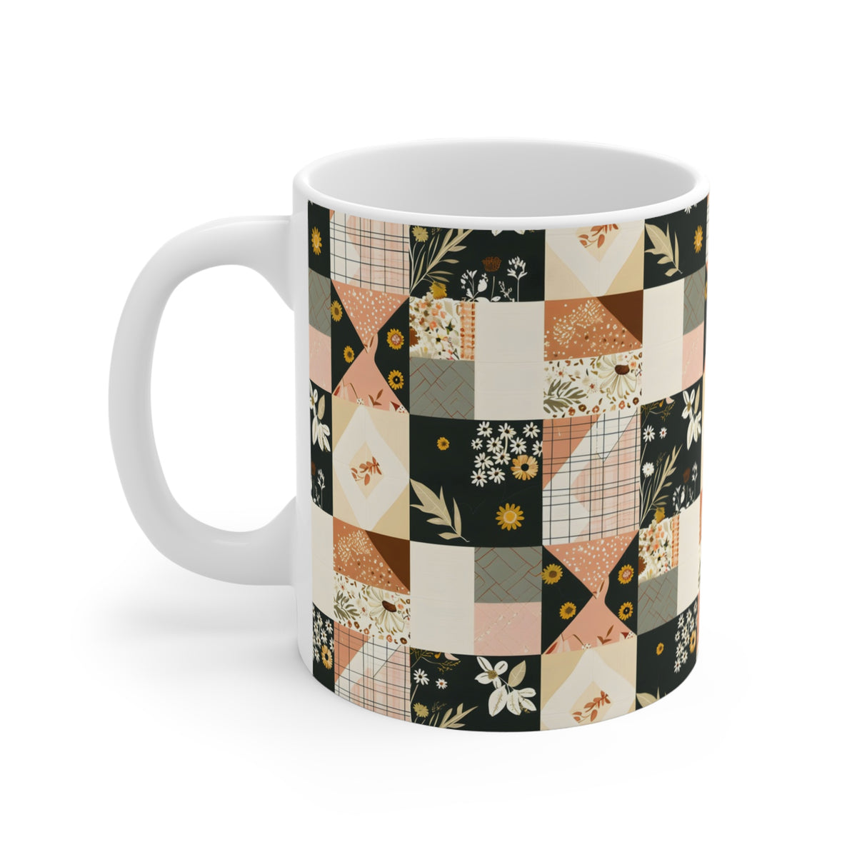 Farmhouse Patchwork Pastel Quilt Pattern Coffee Cup  (4)