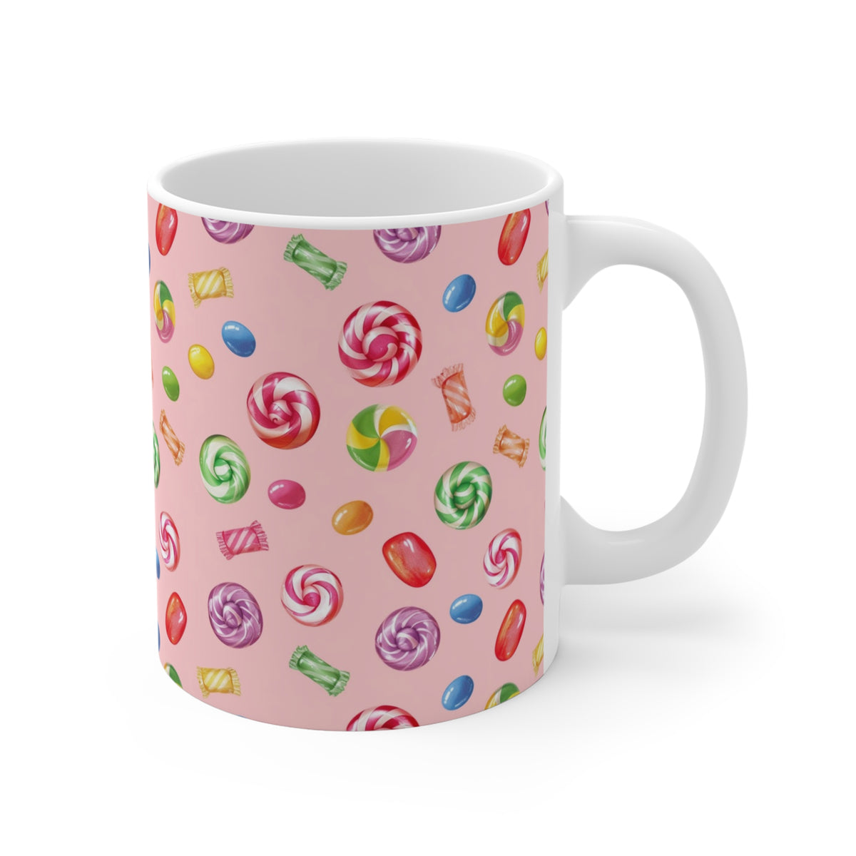 Colorful All-Over Candy Theme Coffee Mug Fun Ceramic Drinkware 267