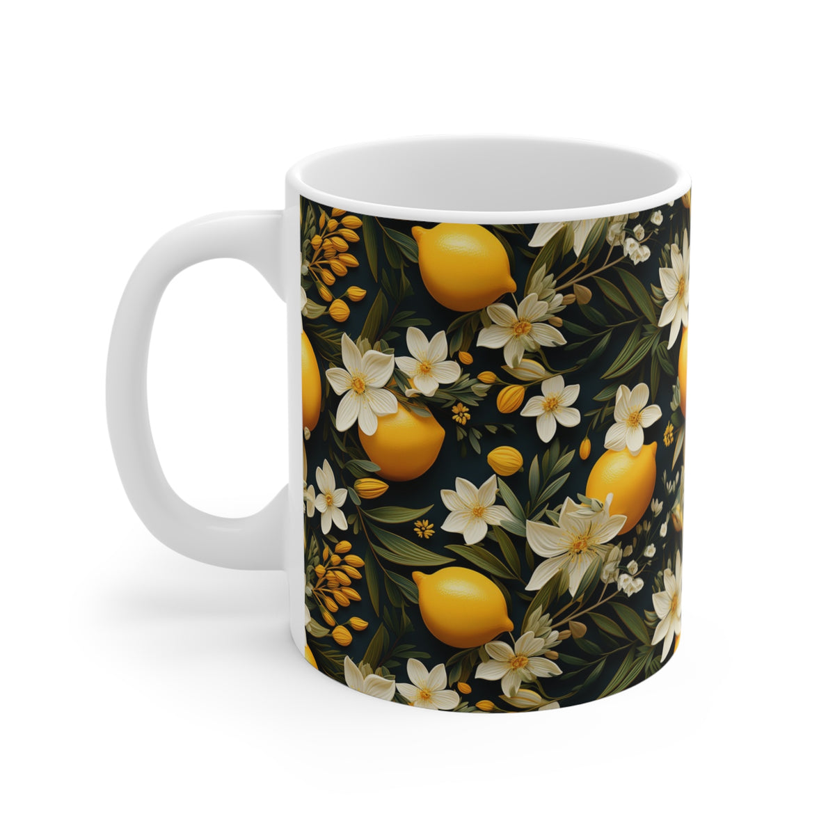 Vibrant Infinite Fruit Pattern Coffee Mug - Unique Ceramic Drinkware 978