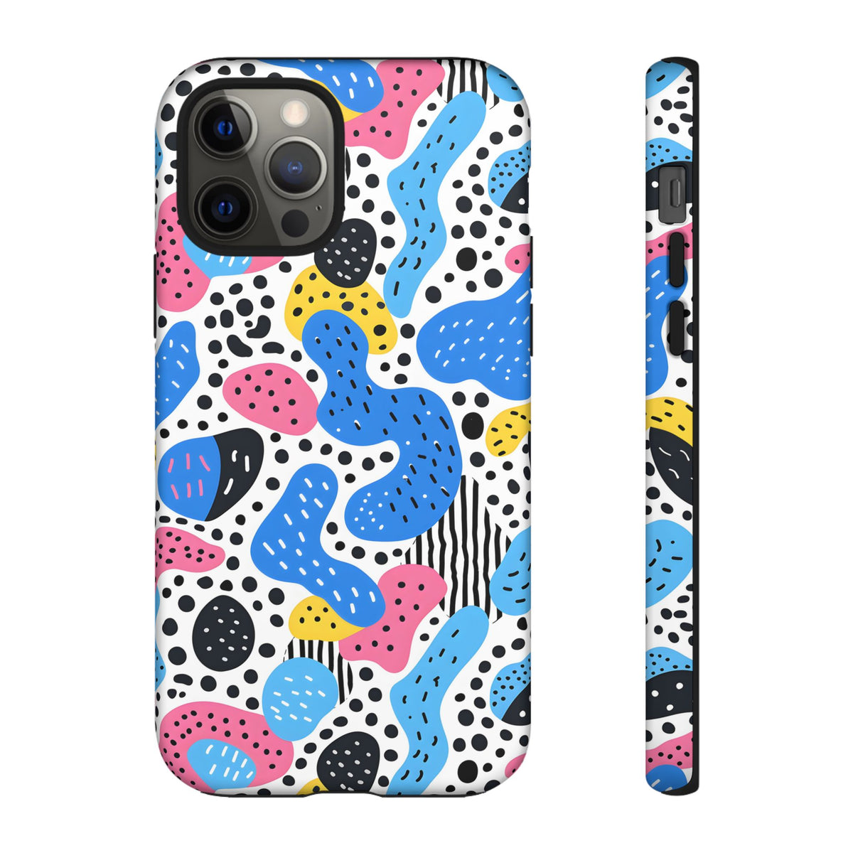 Abstract Baby Blue Memphis Design Phone Case – Sleek and Contemporary Artistry 2