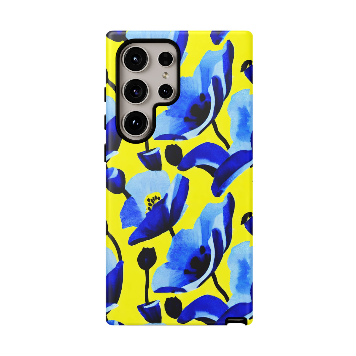 Vibrant Blue Floral Phone Case – A Perfect Fusion of Style and Protection